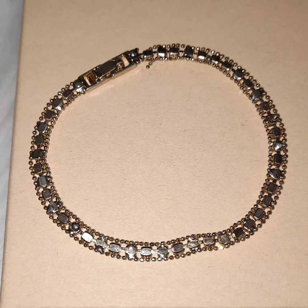 Vintage cz Gold Plated tennis bracelet Dainty Feminine